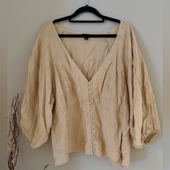 torrid Tops - Torrid Tan Button-Down Blouse